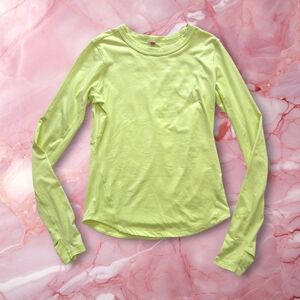 Wilson Light Lime Green Long Sleeve Top Super Soft Sized Small Cozy Thumb Holes